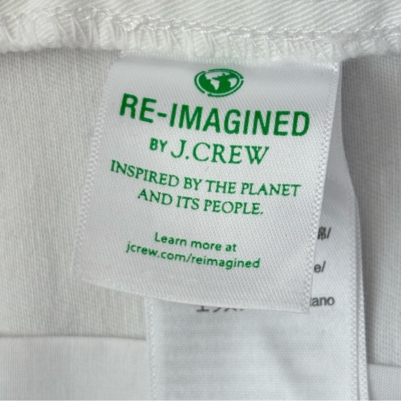 J. Crew Pleated Pant In White Garment Dyed Chino Size 4 Coastal Tapered Stretch - Picture 12 of 14